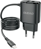 Dudao HU6970379610633 A2prol - lightning kábeles hálózati töltőfej + 2usb port kép