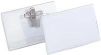 Durable 03.00695 Névjegykitűző  54x90 mm csiptetővel és tűvel átlátszó kép