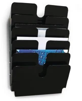 Durable 1700014061 Prospektustartó  flexiplus a/4 fekvő fali 6 részes fekete kép
