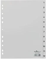 Durable A/4 1-12-IG SZÜRKE Elválasztólap pp  a/4 1-12-ig szürke kép