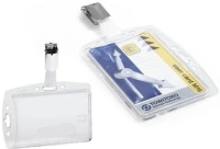 Durable 800519 Biztonsági kártyatartó  85x54 mm akril forgatható fémcsipesszel kép