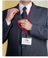 Durable 811903 Névkitűző textilszalag  44 cm csíptetővel piros kép