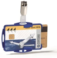 Durable 821806 Azonosítókártya-tartó, 2 kártyához, nyitott, csiptetővel, kék kép