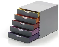 Durable VARICOLOR A/4 5 Irattartó box műanyag  varicolor a/4 5 fiókos zárt szürke kép
