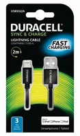 Duracell USB5022A Usb apa - lightning adat- és töltőkábel 2m - fekete kép
