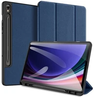 Dux ducis GP-149758 Samsung tab s9 fe lte  domo tok álló, bőr hatású aktív flip, textil minta, sötétkék kép