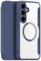 Dux ducis GP-154605 Samsung s24 5g  skin x pro tok álló, bőr hatású flip, magsafe, sötétkék kép