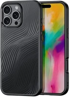 Dux ducis GP-159907 Iphone 16 pro max 5g  aimo szilikon telefonvédő ütésállóság, hullám, fekete kép