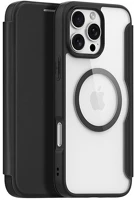 Dux ducis GP-161973 Iphone 16 pro 5g  skin x pro tok álló, bőr hatású flip, magsafe, fekete kép