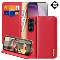 Dux ducis GP-164910 Samsung s25 plus hivo tok álló, valódi bőr flip, rfid, piros kép