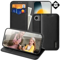Dux ducis GP-173311 Iphone 17 air  hivo tok álló, valódi bőr flip, rfid, fekete kép