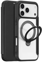 Dux ducis GP-173330 Iphone 17 pro  skin x pro tok álló, bőr hatású flip, magsafe, fekete kép