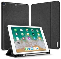 Dux ducis GP-86230 DUX DUCIS DOMO tok álló, bőr hatású (aktív FLIP, oldalra nyíló, TRIFOLD Apple Pencil tartó, textil minta) FEKETE kép