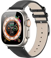 Dux ducis PT6934913023075 Apple watch 42 / 44 / 45 / 49 mm okosóra szíj -  ys - fekete bőr szíj kép