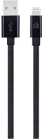 Dviced DV120002 1,25m usb a - lightning fekete szőtt borítású adat- és töltőkábel kép