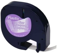 Dymo 04.00873 Letra Tag 12268 12mm x 4m műanyag átlátszó alapon fekete írásszín kép
