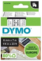 Dymo S0720780 Feliratozógép szalag  d1 /43613 6mmx7m, original, fekete/fehér . kép
