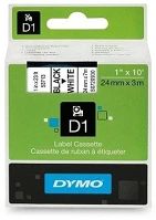 Dymo S0720930 Feliratozógép szalag  d1 /53713 24mmx7m, original, fekete/fehér . kép