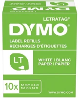 Dymo S0721510 Feliratozógép szalag  letratag /59421 papír 12mmx4m, original fekete/fehér kép