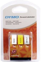 Dymo S0721800 Feliratozószalag készlet letratag, 12mm, fehér,sárga,ezüst/fekete, kép