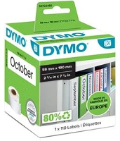 Dymo S0722480 Etikett, lw nyomtatóhoz, 59x190 mm, 110 db etikett, kép