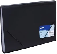 Eagle 02.00381 Harmónika mappa  12 részes gumis fekete kép