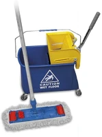 Egyéb 1538 Takarítókocsi műanyag osztott vödrös 20 literes 40 cm-es szettel kép