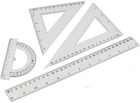 Egyéb 526-4 Vonalzó készlet 4 darabos 30cm, vonalzó, szögmérő, 45 kép