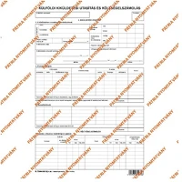 Egyeb belfoldi B.7300-261/UJ külföldi kiküldetési utasítás és költségelszámolás