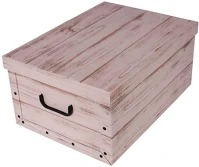 Egyeb belfoldi P0160-6060 Miss space maxi 51x37x24 cm fehér famintás láda tárolódoboz kép