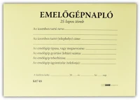 Egyéb D.E.938 Emelőgépnapló 24 lapos a/5 fekvő kép