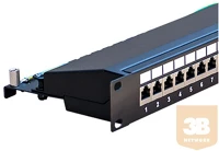 Egyéb FTP5249 Ftp cat5e patch panel, 24 portos, fix tehermentesítő tálca kép