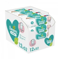 Egyéb H3046788 Nedves törlőkendő 12 x 52 lap/doboz pampers sensitive kép