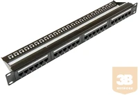 Egyéb UTP6246 Utp cat6 patch panel, 24 portos, levehető tehermentesítővel kép