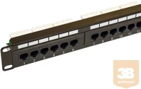 Egyéb UTP6248 Utp cat6 patch panel, 24 portos, tehermentesítő nélkül kép