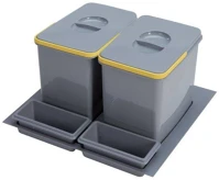 Ekotech 91104100B5 Practiko 600 - 2x15 liter+2 tartó szelektív hulladékgyűjtő kép