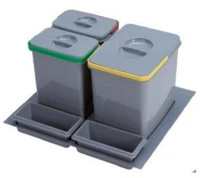 Ekotech 91114100B5 Practiko 600 - 1x15 liter + 2x7 liter + 2 tartó szelektív hulladékgyűjtő kép