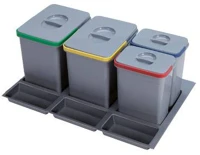 Ekotech 91174100B5 Practiko 900 - 2x15 liter 2x7 liter + 3 tartó szelektív hulladékgyűjtő kép