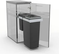 Ekotech 930241602301 Smart inox 1x26 liter+1x7 liter szelektív hulladékgyűjtő kép
