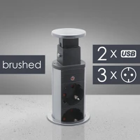 Elo GL20430BU Süllyeszthető sztó 3 aljzat - 2db usb port - szálcsiszolt kép