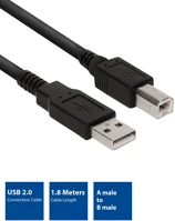Eminent EC2403 Usb 2.0 connection cable a male - usb b male 3m black kép