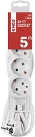 Emos 11.00890 Kábel hosszabbító  4 aljzat 5m fehér kép