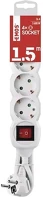 Emos 11.00895 Kábel hosszabbító  4 aljzat 1,5m kapcsolóval fehér kép
