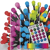 Emos D5AA01 Ledes kültéri fényfüzér gömb távirányítóval kép