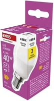 Emos 21.01884 Led izzó  e14 kisgömb 4,2w természtes fény 4000k kép