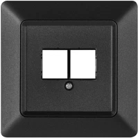 Emos A6004_9 Adat-csatlakozó aljzat burkolat 2xrj45, antracit kép