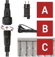 Emos D1CC03 Cnt 2,5m 100led ip44 12w időzítős hideg fehér jégcsapok kezdő készlet kép