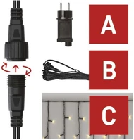 Emos D1CW02 Karácsonyi led függöny, meleg fehér, 100 led, 2,5m, 12w (d1cw02) kép