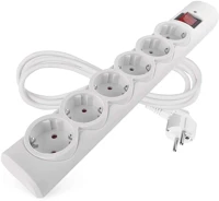 Emos P54215 Túlfeszültségvédő 6 aljzat, 1,5 m, fehér kép