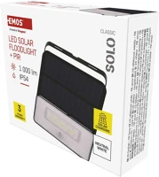 Emos ZG121S Led solar reflektor hordozható solo, pir, 1000lm ip54 természetes fehér kép